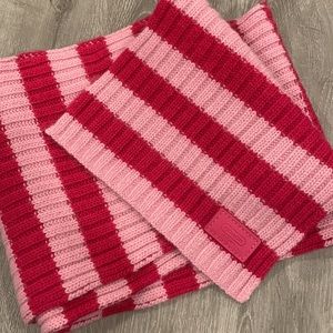 Coach Pink Striped Wool Scarf - NWT and Box